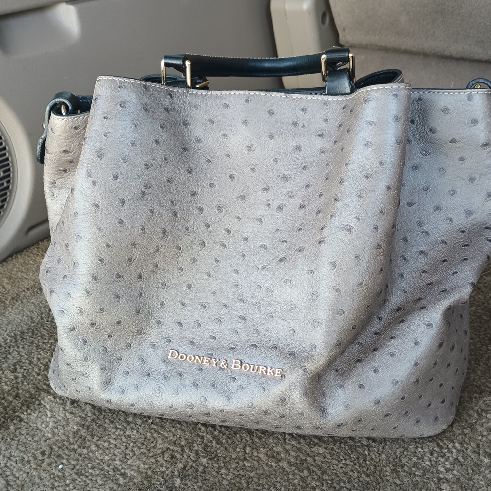 Dooney & Bourke Gray Ostrich Bag